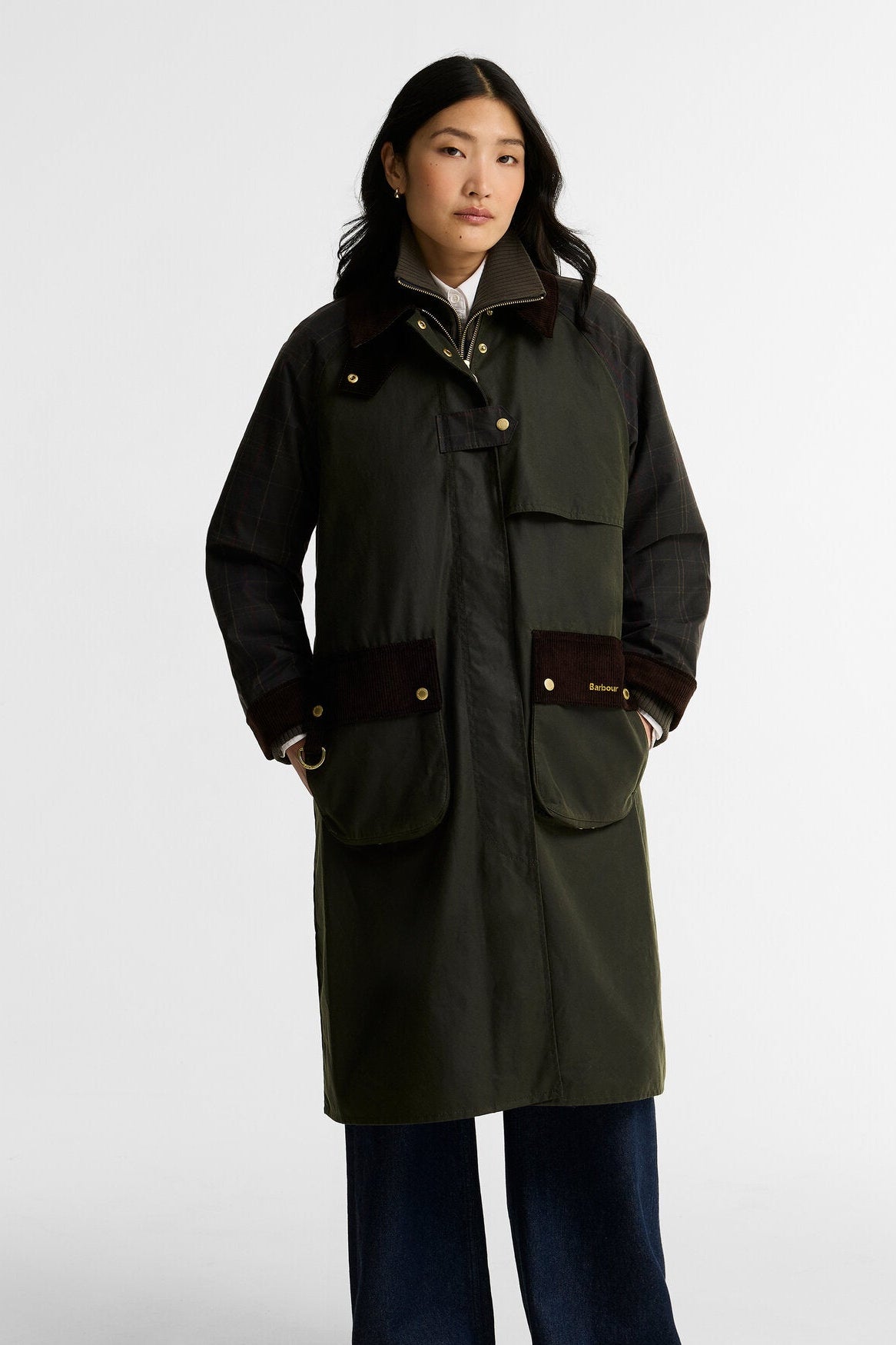 Check kirklees wax frakke – Olive
